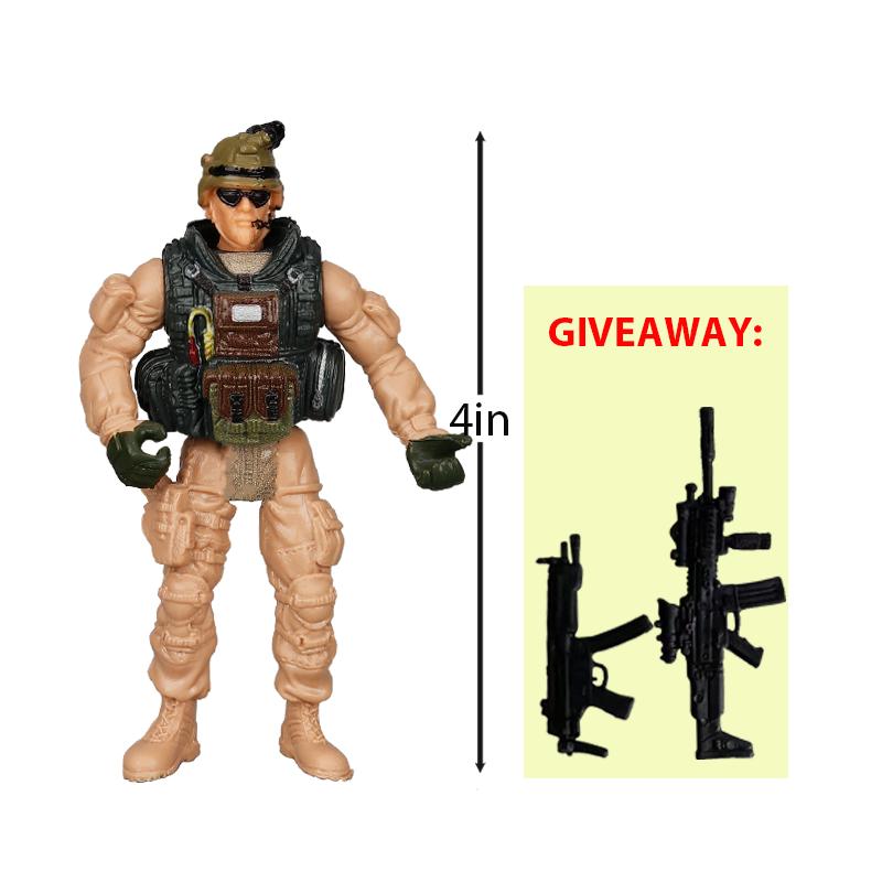 10cm Warrior Elite Force Army Police Military Snow Navy Soldier Action Figure Toy Terrorist SWAT Team Figuras for Children Gift