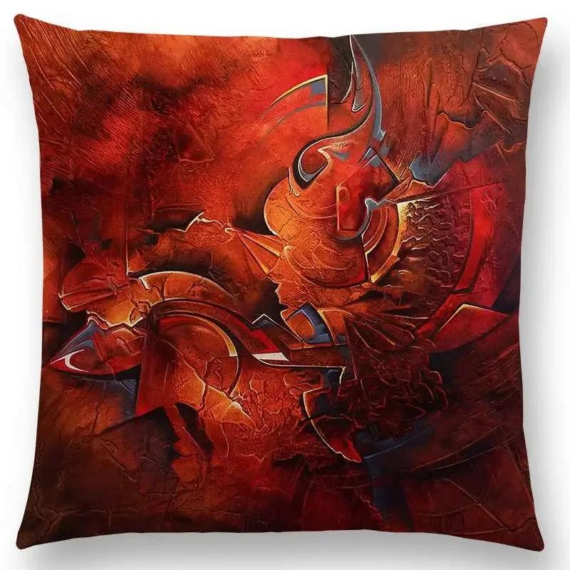 Nuova Pittura Scultura Stile Astratto Motivo Misterioso Fantastica Federa Cuscino Copricuscino Divano