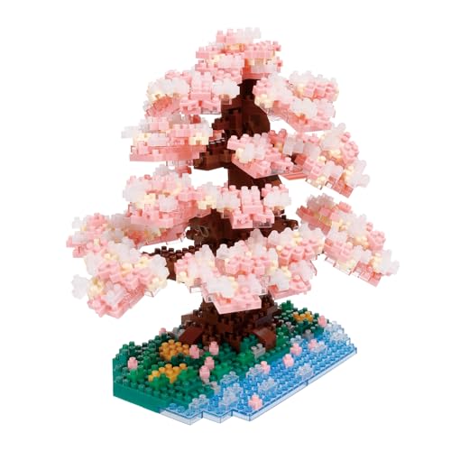Kawada Nanoblock Somei Yoshino Cherry Blossoms, 990 Pieces, 15 x 14.2 x 13.5 cm, Ages 12 and Up, Interior Design, Hobby, NBM-048