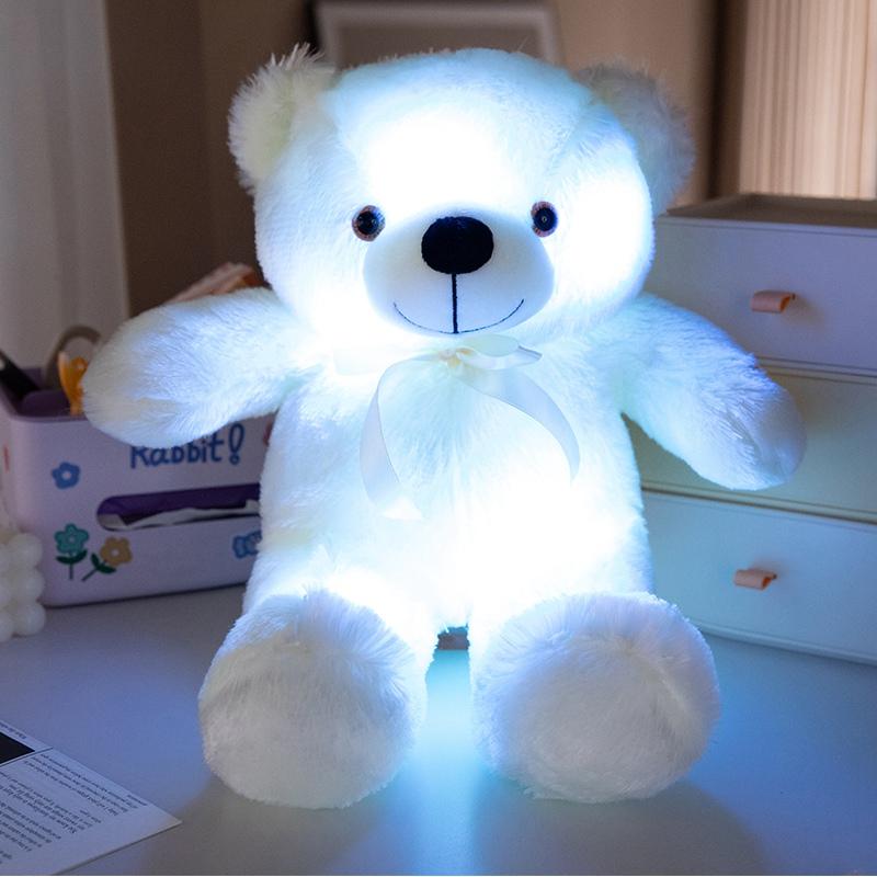 Colorful Glowing Bear Plush Toy Luminous Creative Light Up LED Teddy Bear Xmas Gift Kids Birthday Gift