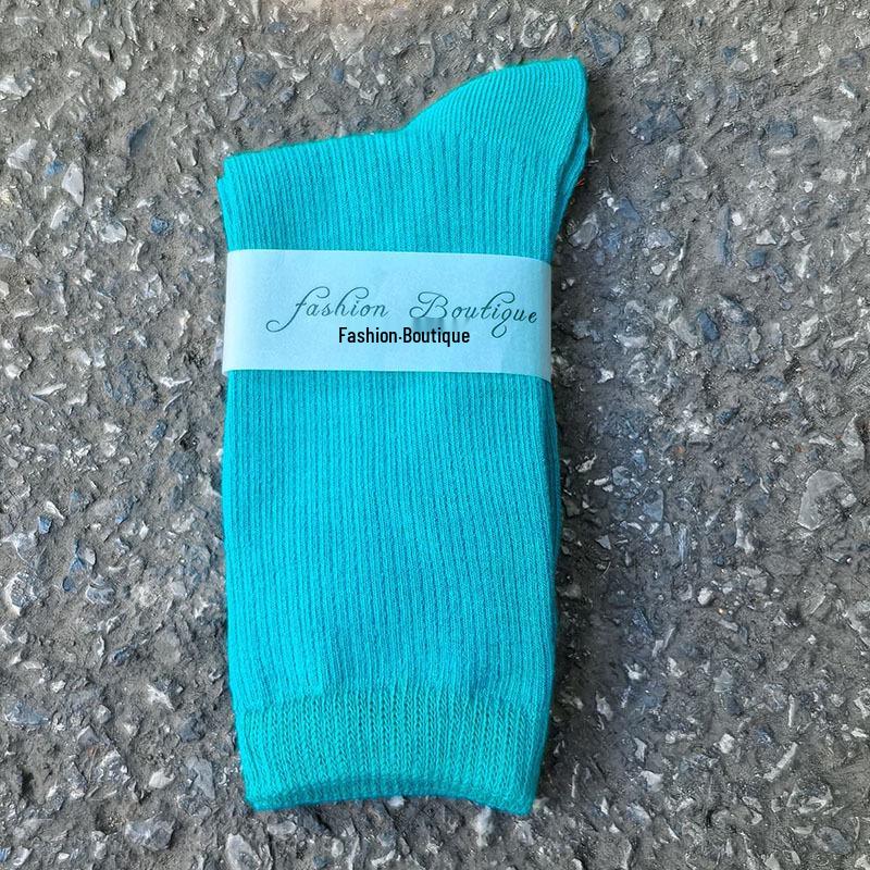 Women's 2025 Dopamine Dance Socks: Colorful, Scrunched Cotton Mid-Calf Socks for All Seasons