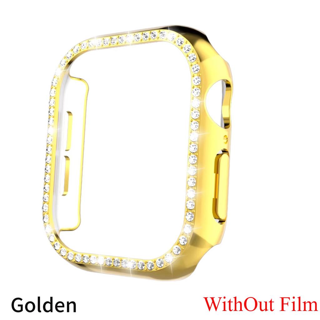 Glass+Diamond Cover For Apple Watch Case 46mm 42mm Bling Bumper Protector for iWatch Series 11 10 46 42mm Watch Case