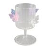 Clear Glass Goblet Decorative Wine Glasses with 3D Butterflies for Home Bar Wedding Party