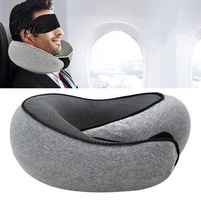 Adjustable Neck Pillow Memory Foam Travel 360 Degree Support U-Shaped Car Airplane with Fastener Tape Nap
