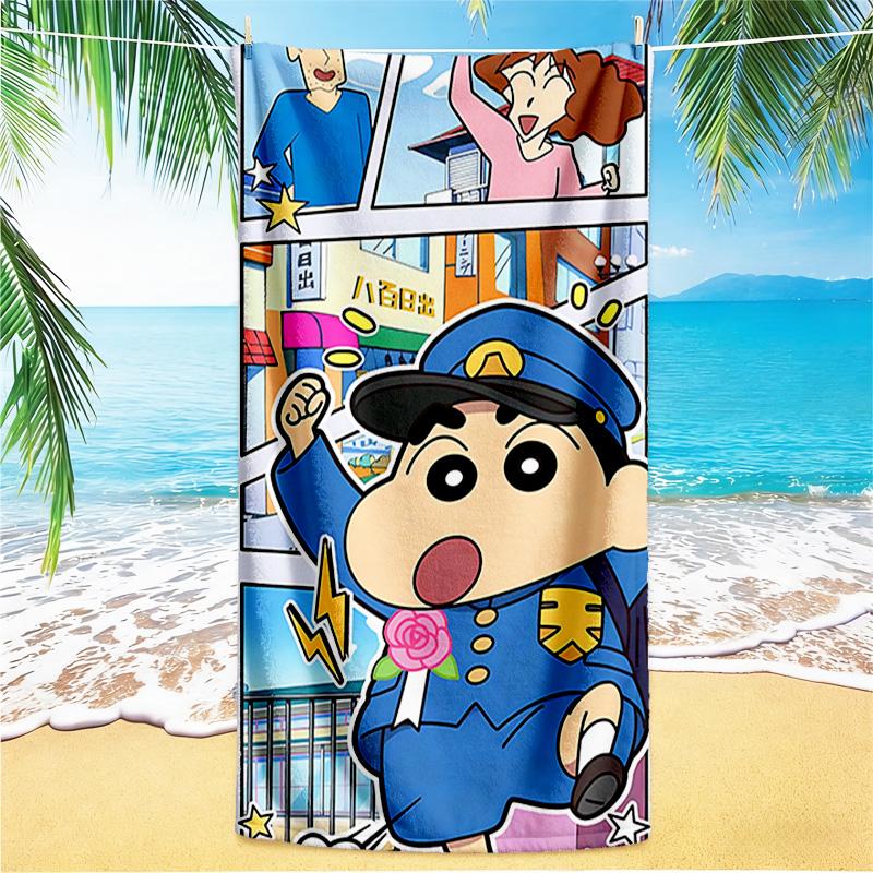 1pc Crayon Shinchan Adventure beach towel,quick drying absorbent beach towel,outdoor sports swimming beach towel,Soft and comfortable Y72850