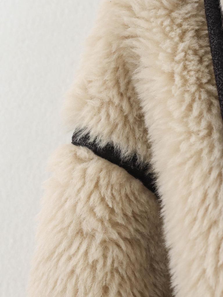 2024 Winter European & American Style Versatile Big Lapel Loose Long Leather and Fur Coat