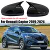 Pair Car Side Rearview Mirror Cover For Renault Captur -2024 Exterior Door Rear View Case Trim Black/Carbon Look Accessories