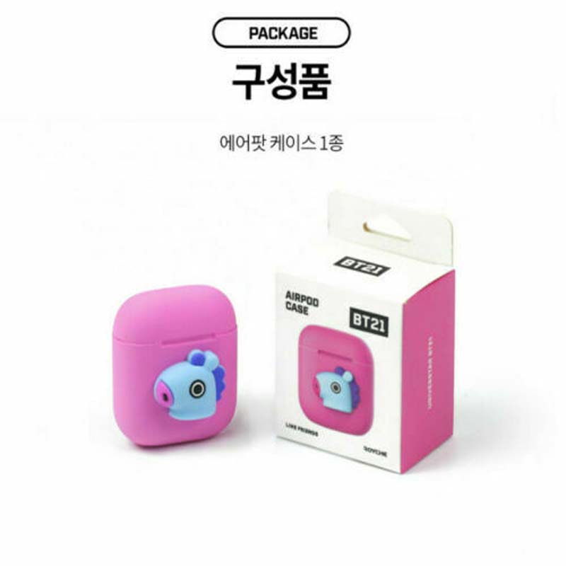 (Mang+Shooky)BTS BT21 Offiziell Für AirPods Hülle Silikonhülle Skin