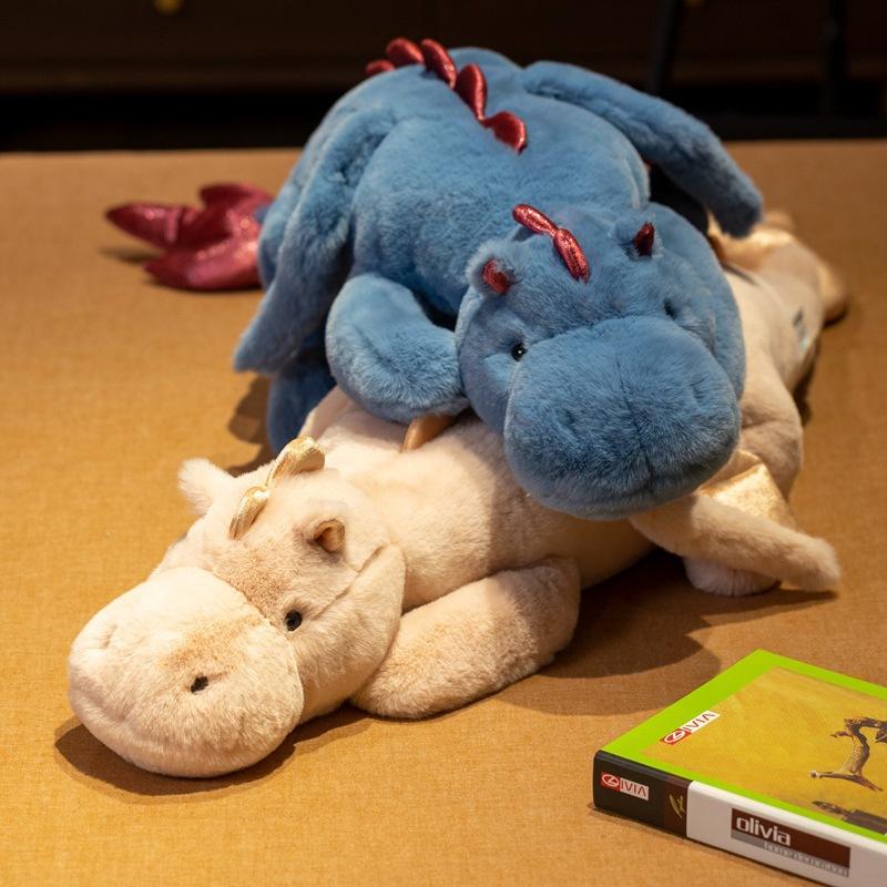 Lying Down Little Flying Dragon Plush Toy Large Cute Dinosaur Doll Sleeping Pillow Cloth Doll Doll Gift