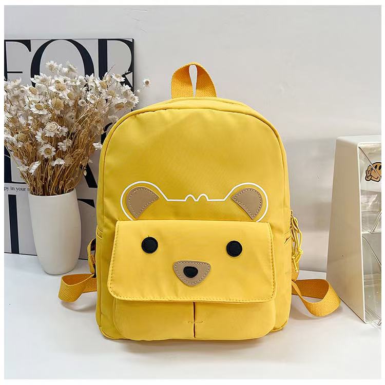 Children Lightweight Backpack, Cute Cartoon Bear Pattern Custom Embroidered Name Daily Shoulder Bag | Ideal for Outdoor Travel and Everyday Commuting