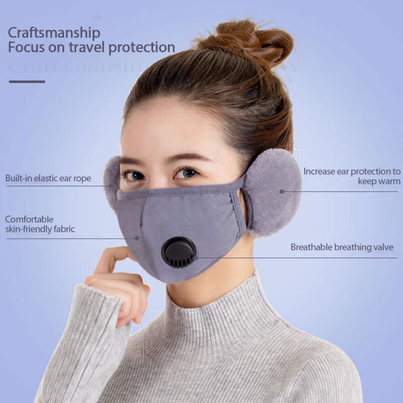 Winter Warm Mask Outdoor Windproof Skiing Cycling Face Mask Ear Scarf Nose Open Breathable Face Cover Neck Warmer