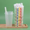 ZISIZ Biodegradable Colorful Paper Straws