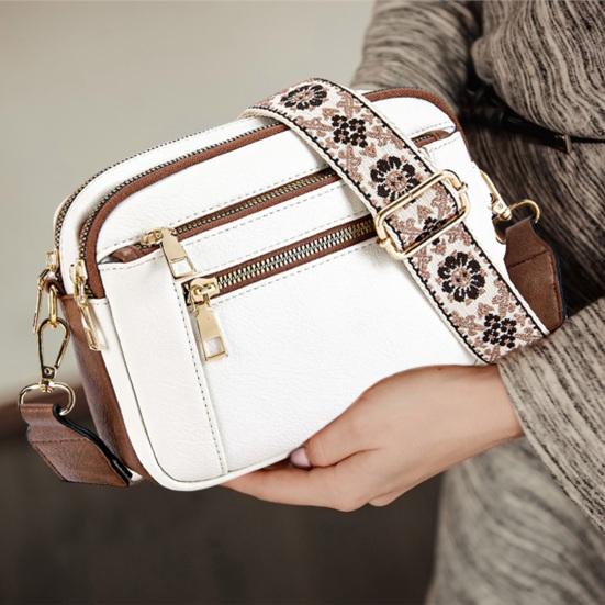 Women's Crossbody Bag Faux Leather Small Shoulder Bag with Adjustable Strap Crossbody Purse for Daily Travel Commute