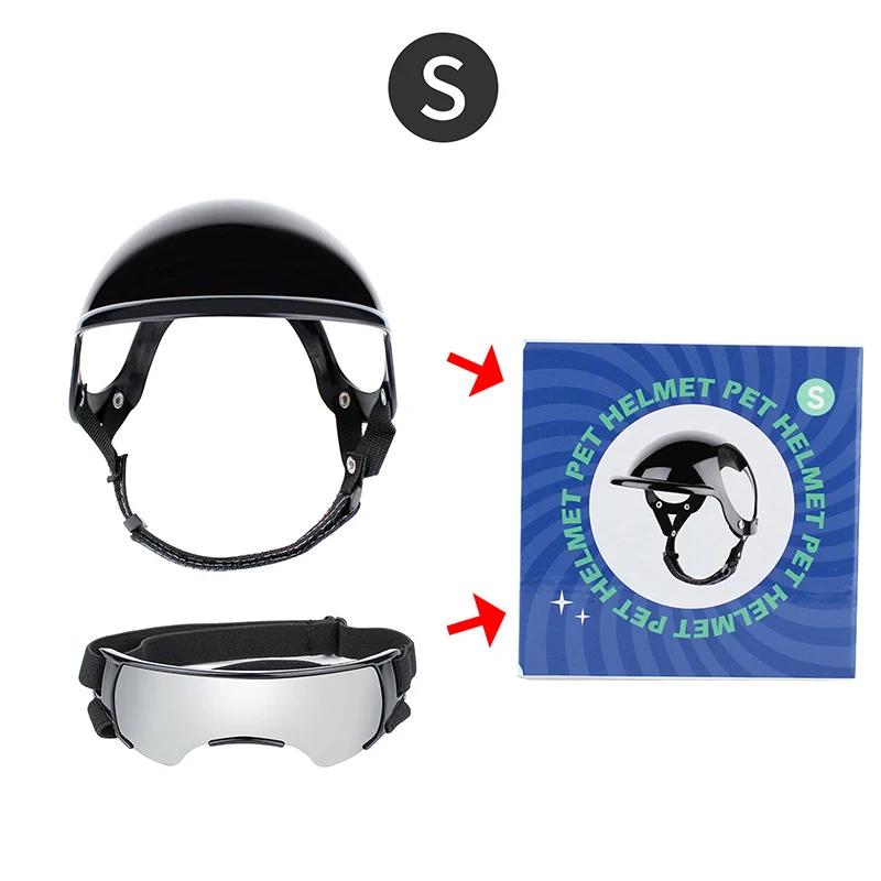 Hundebrille mit Helm für kleine Hunde Punk-Stil Hundehelm Sonnenbrillen-Set Kleine Hunde Outdoor Fahren Spazierengehen Hundezubehör