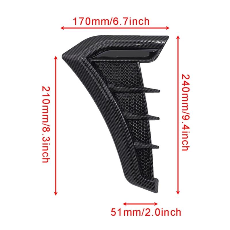 Car Side Air Flows Vents Wing Spoilers Stick Cover Trim Decorations