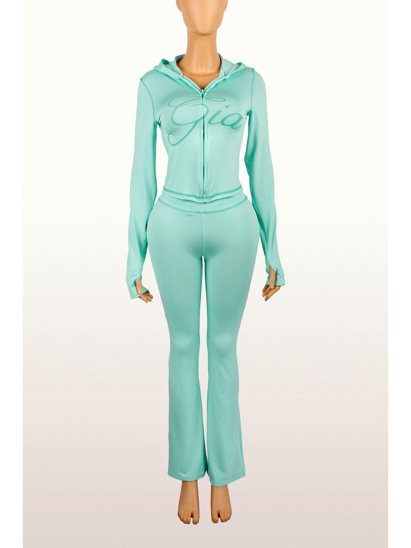 

Европейская и американская мода 2025 года: Женский сексуальный комплект из двух предметов, с открытым вырезом, длинным рукавом, однотонный Large