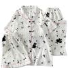 Light Luxury High-Value Black Cat Small Floral Wind Cloud Cotton Fashion Pajamas Short-Sleeved Three-Piece Loungewear