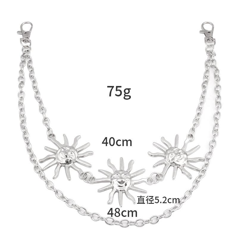 Multilayer Punk Gothic Sun Moon Waist Chain Metal Belts For Women Dress Jewelry Waist Belts
