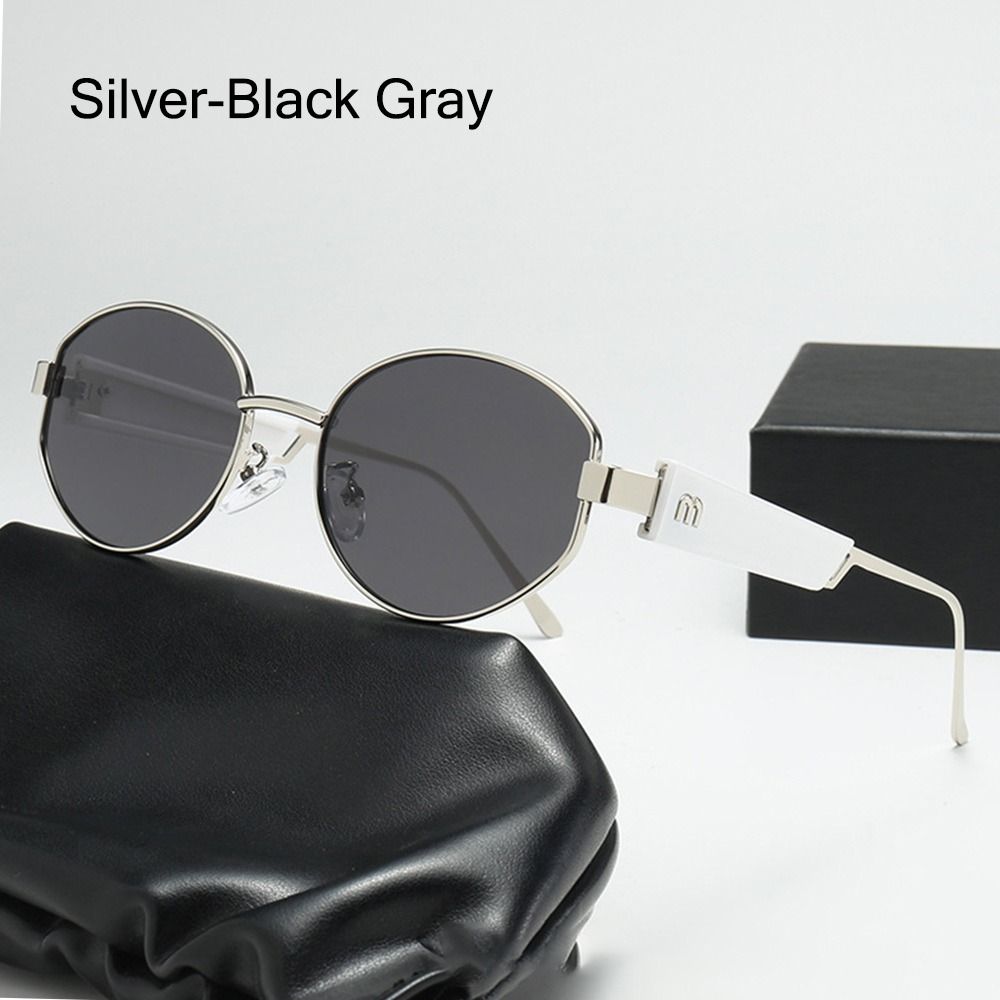 UV Protection Metal Frame Sunglasses Round Street Shooting Sun Glasses  Beach/Travel/Streetwear