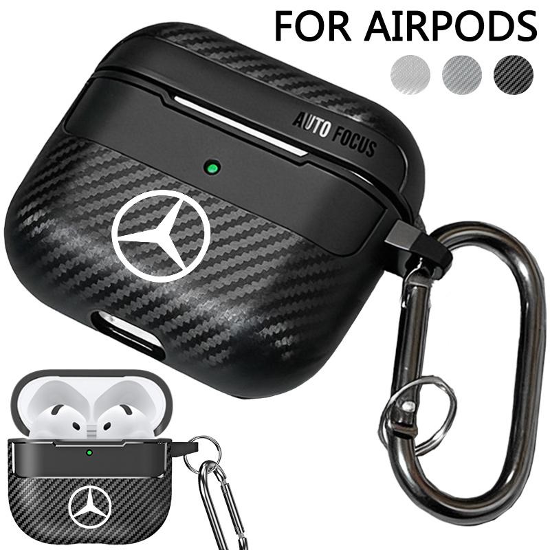 Car Soft Earphone Case For Apple AirPods 4 Airpod Pro 1 2 3 4th With keyring Earphone Protective Case Sticker For Mercedes Benz RW7
