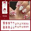 24Pcs Christmas Press On Nail Snowflake Design Full Cover Acrylic False Nail Stick on Nail Women’s Nail Accessories