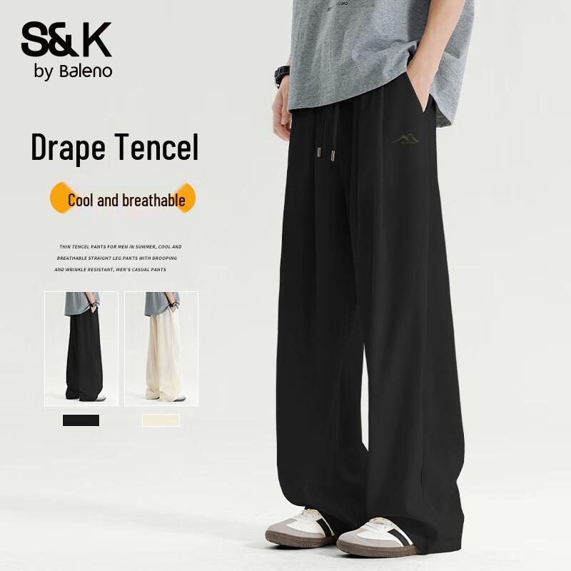 Baleno Men s S&K 2025 Tencel Cooling Breathable Wide-Leg Leisure Pants M