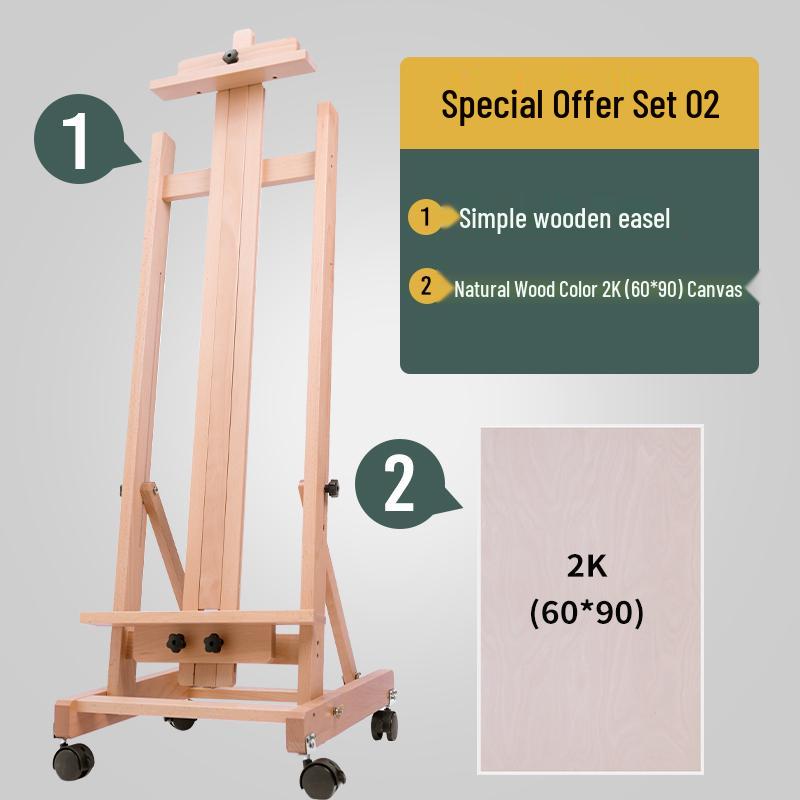Beechwood Dual-Purpose Flat & Upright Easel with Solid Wood Drawer