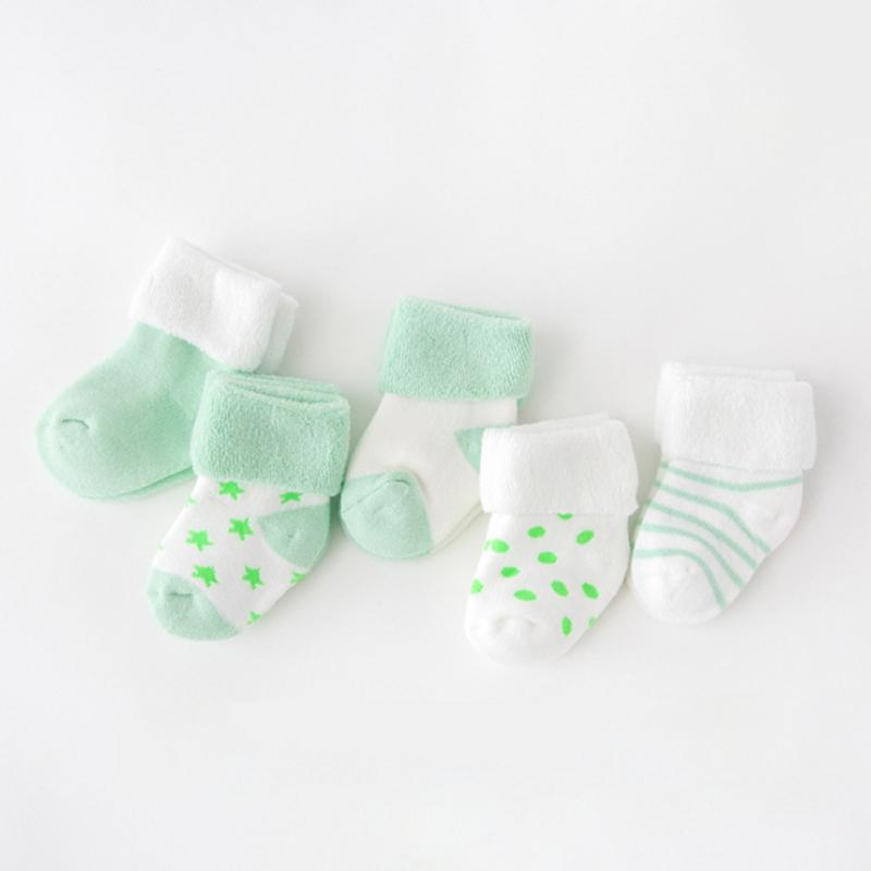 5Pair/lot New boy and girl  baby socks thick newborn autumn and winter warm foot sock