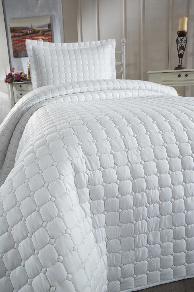 Estiva Queen Size Microcotton Bedspread 180x240 cm  Cream Color