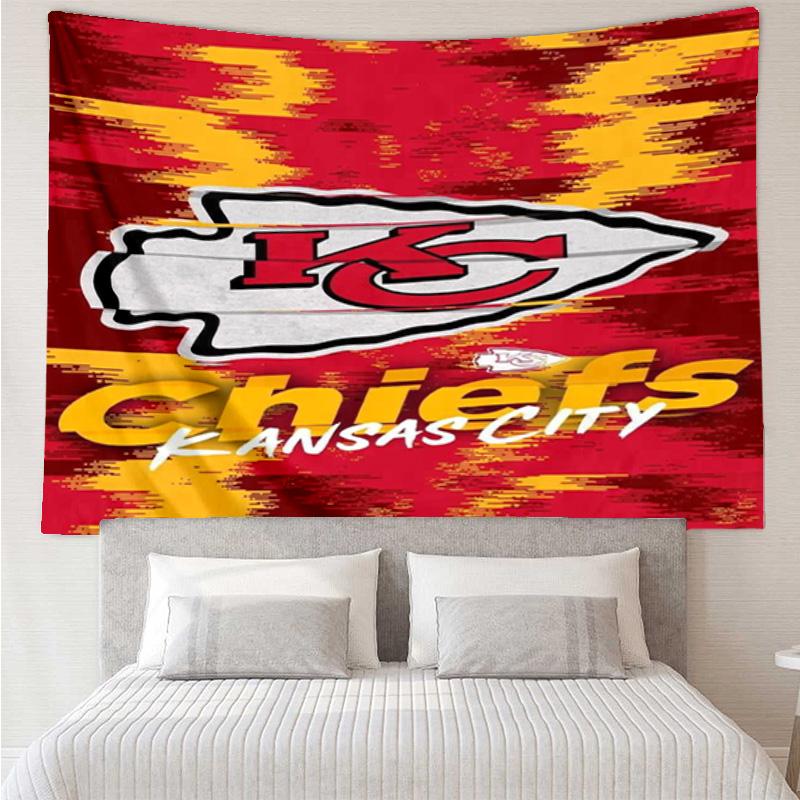 1PC City Chiefs Emblem Printed Tapestry Room Decoration Wall Hanging for Living Room Bedroom, dormitory, Birthday and Christmas gifts