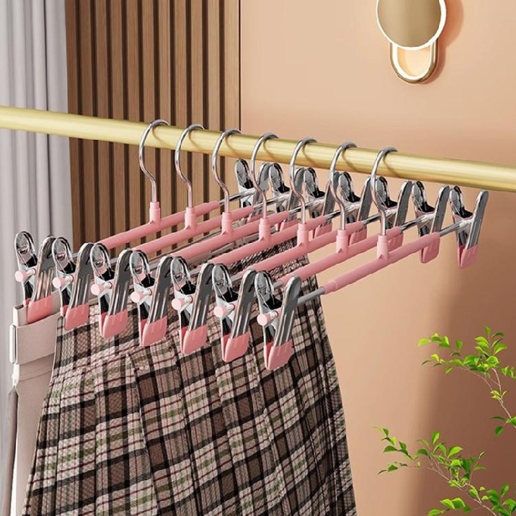 Durable Rusts Proof Multiple Use Adjustable Clothes Hangers Scratch Resistant Clips For Scarves Trousers Storage