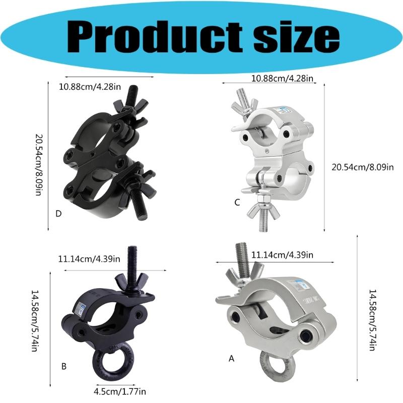 Aluminum Stage Light Pipe Clamp Replacement Tubing Clamp Fastner Hardware Accessories for Quick to Installation