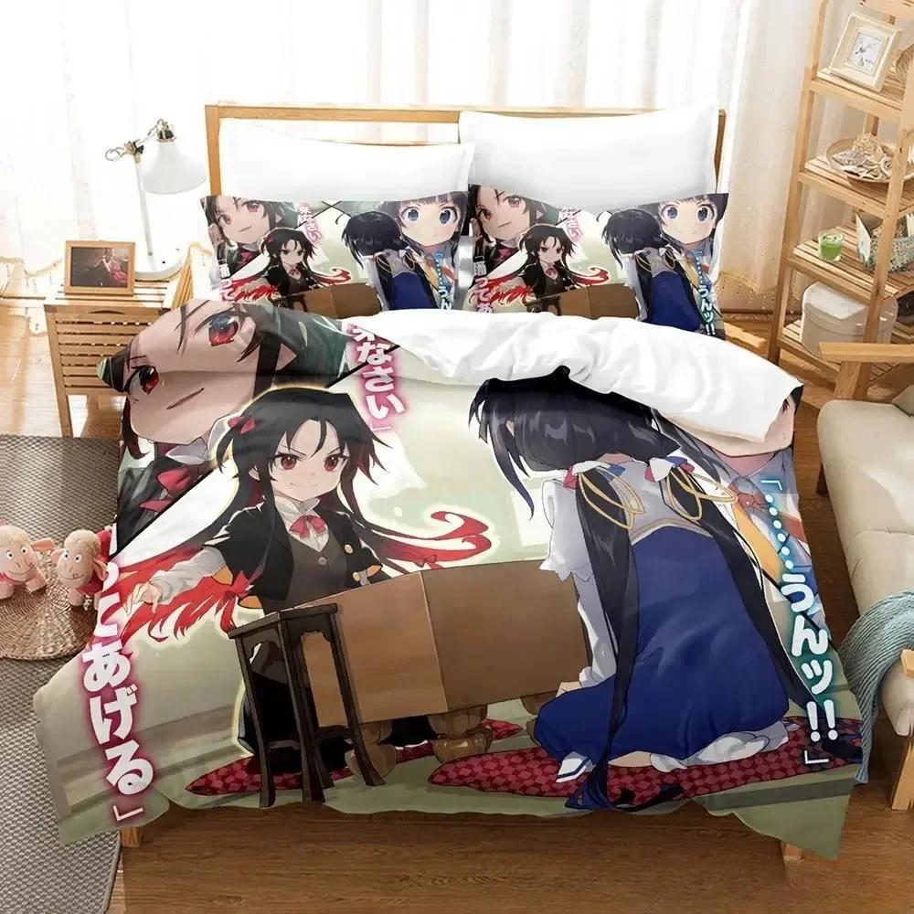 Kawaii Anime The Ryuo's Work Is Never Done Bedding Set Single Twin Full Queen King Size Bed Set Adult Kid Bedroom Duvetcover Set