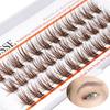 C/D Curl Brown Anime Cluster Lashes Fairy Wispy Spiky Manga Eyelashes Individual Eyelashes  DIY