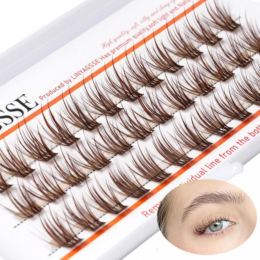 C/D Curl Brown Anime Cluster Lashes Fairy Wispy Spiky Manga Eyelashes Individual Eyelashes DIY