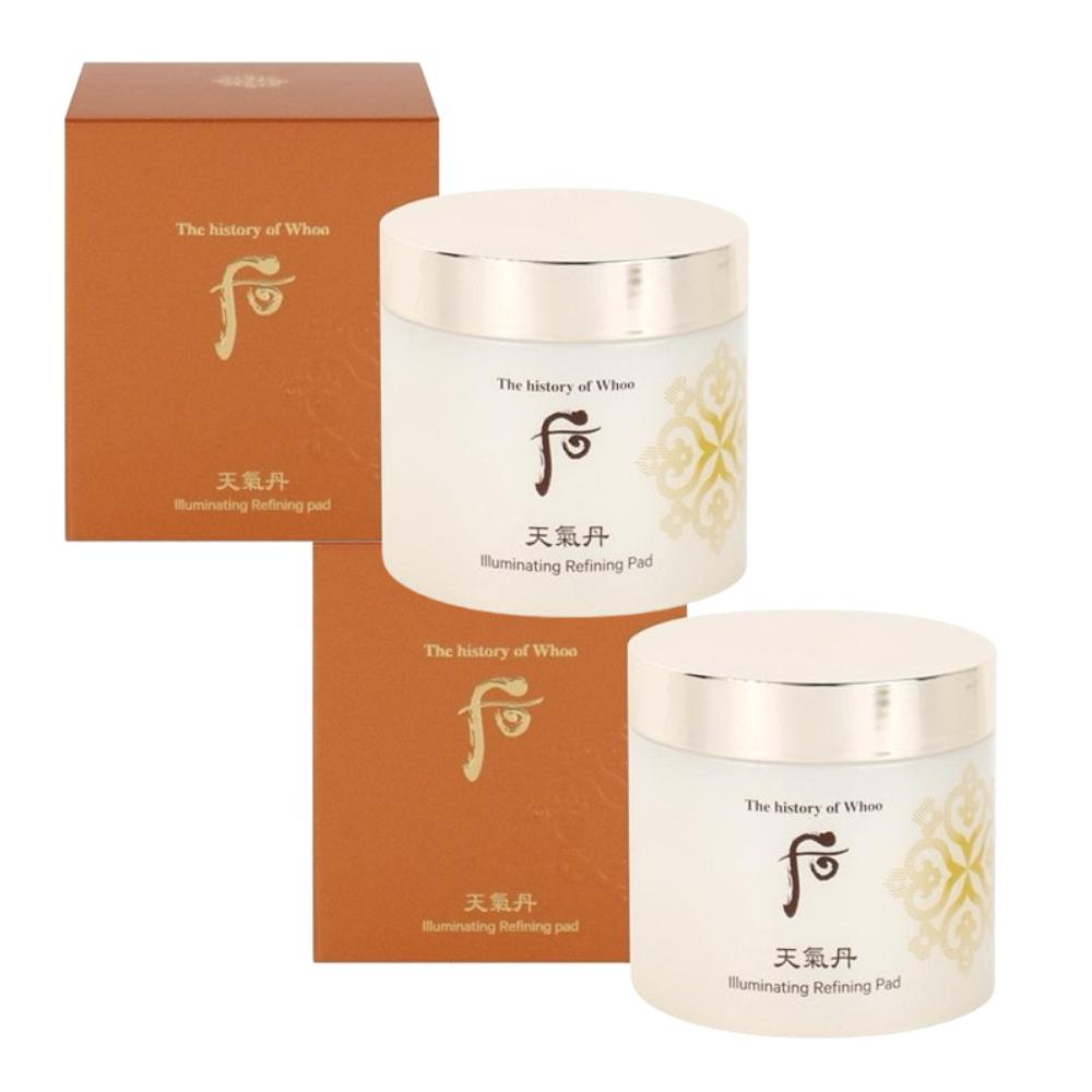 The history of whoo Cheongidan Illuminating Refining Pad 60 Sheets Korean Herbal Brightening & Exfoliating Toner Pads Hydrating & Radiance K-Beauty