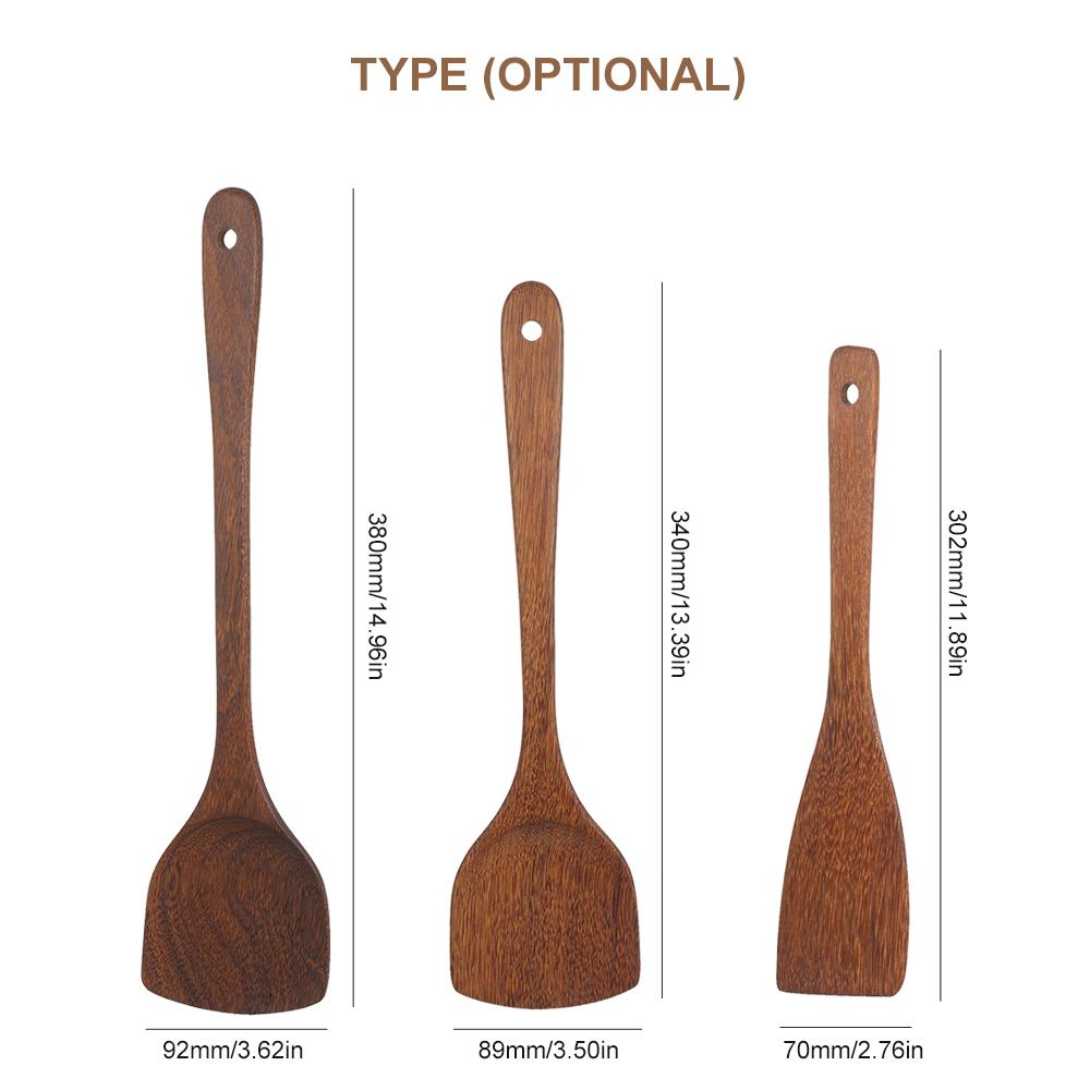 Wenge Turner Spatula Nonstick Heat Natural Wooden Cooking Utensil Kitchen Spatula Work with Wok Pan Non-stick Cookware for Stir Frying