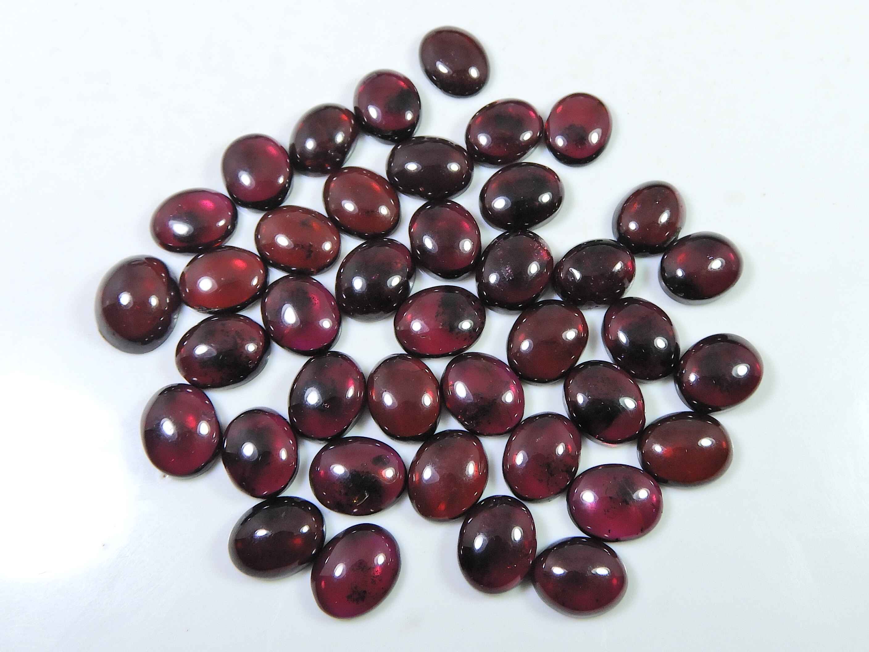 

8X9MM Natural Red Garnet Oval Cabochon Loose Gemstone 40Pcs Lot RQ-1555
