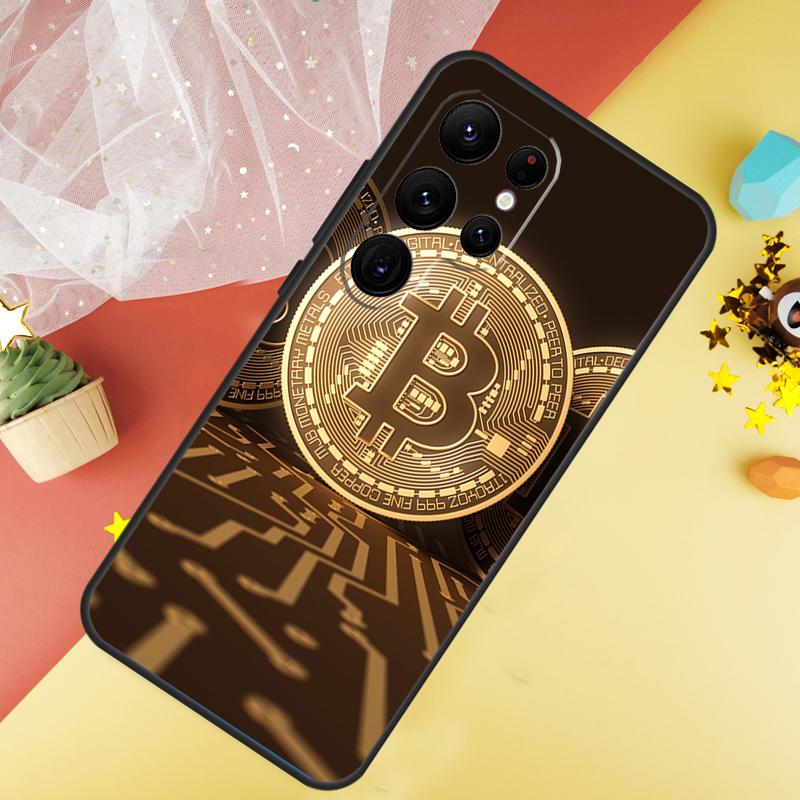 Bitcoin Case For Samsung Galaxy S22 S23 S24 Ultra S8 S9 S10 Plus Note 10 20 Ultra S20 S21 FE Cover