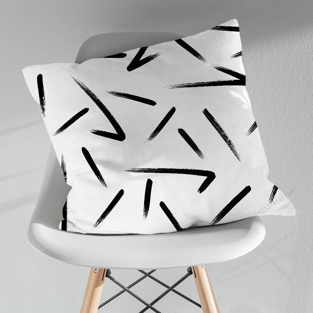 Abstract Art Black White Pillow Over Living Room Sofa Cushion Cover Home Decoration Bedroom Room Bed Pillow Cover