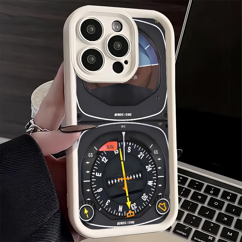 Flugzeuginstrumenten-Cockpit-Radar-Handyhülle für iPhone 16 17 Air 16E 15 Pro Max 14 Plus 13 12 Mini Hülle Weiche Silikonhülle Lustig