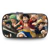One Piece School Double Layer Pencil Case Large Capacity Durable Stationery Bag Lightweight Unisex Pen Pouch for Boys Girls 6-10