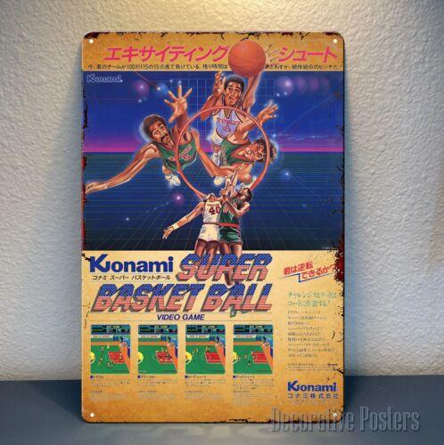 Super Basket Ball Video Game Metal Poster Collectable Tin Sign Size aluminum 20x30cm(7.8x11.8inch)