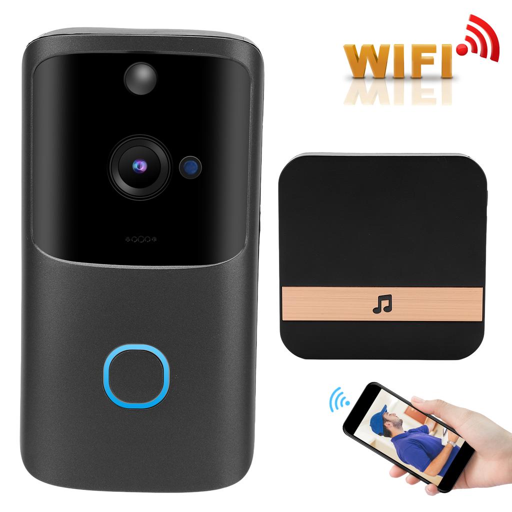 Wireless Video Doorbell WIFI 100DB 2 Way Audio Motion Detection Alarm Night Vision Doorphone