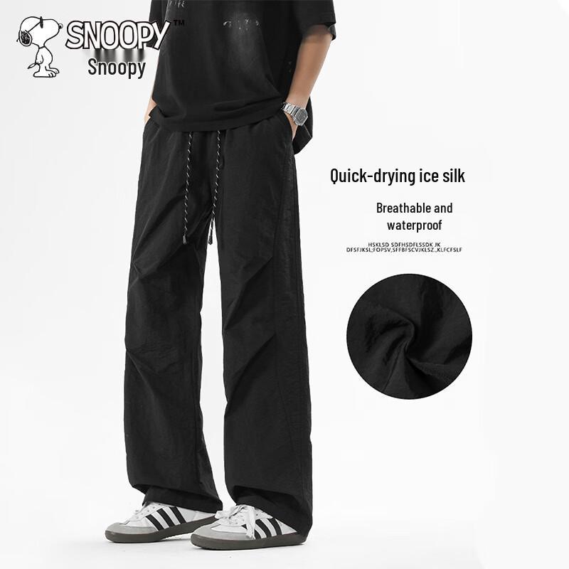 Snoopy Men s Summer Casual Straight-Fit Cargo Pants 3XL