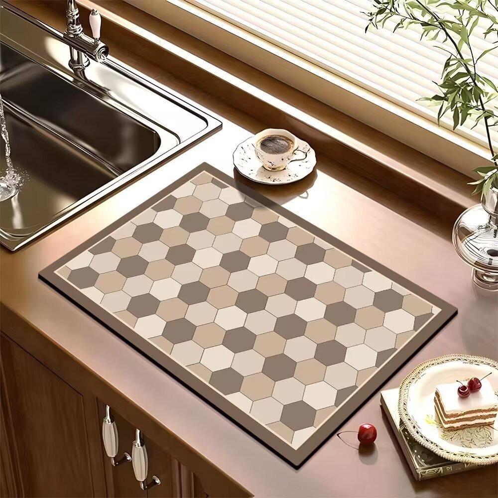 

Retro Bohemian Pattern Diatom Pad Water-absorbing Pad Kitchen Coffee Machine Absorbent Drainage Pad Tableware Cup Drying Mats (as the picture,20x30cm)