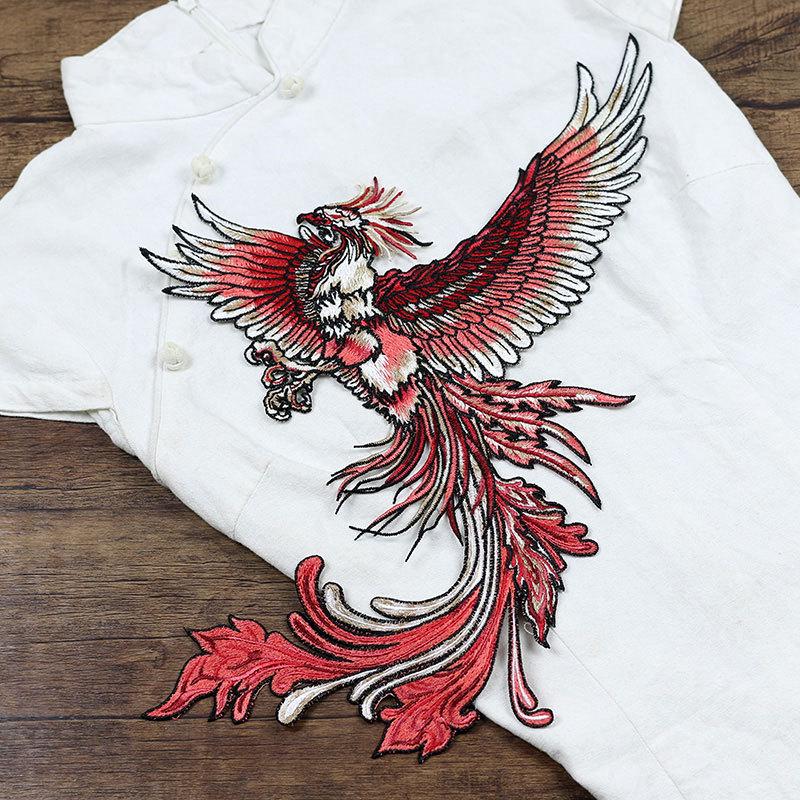 Phönix Stickerei Großes Abzeichen: Chinesischer Stil DIY Denim Mode Dekoration.