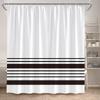 Modern Geometric Shower Curtain Black Line Pattern Minimalist White Bath Curtains Polyester Cloth Home Bathroom Decor With Hooks