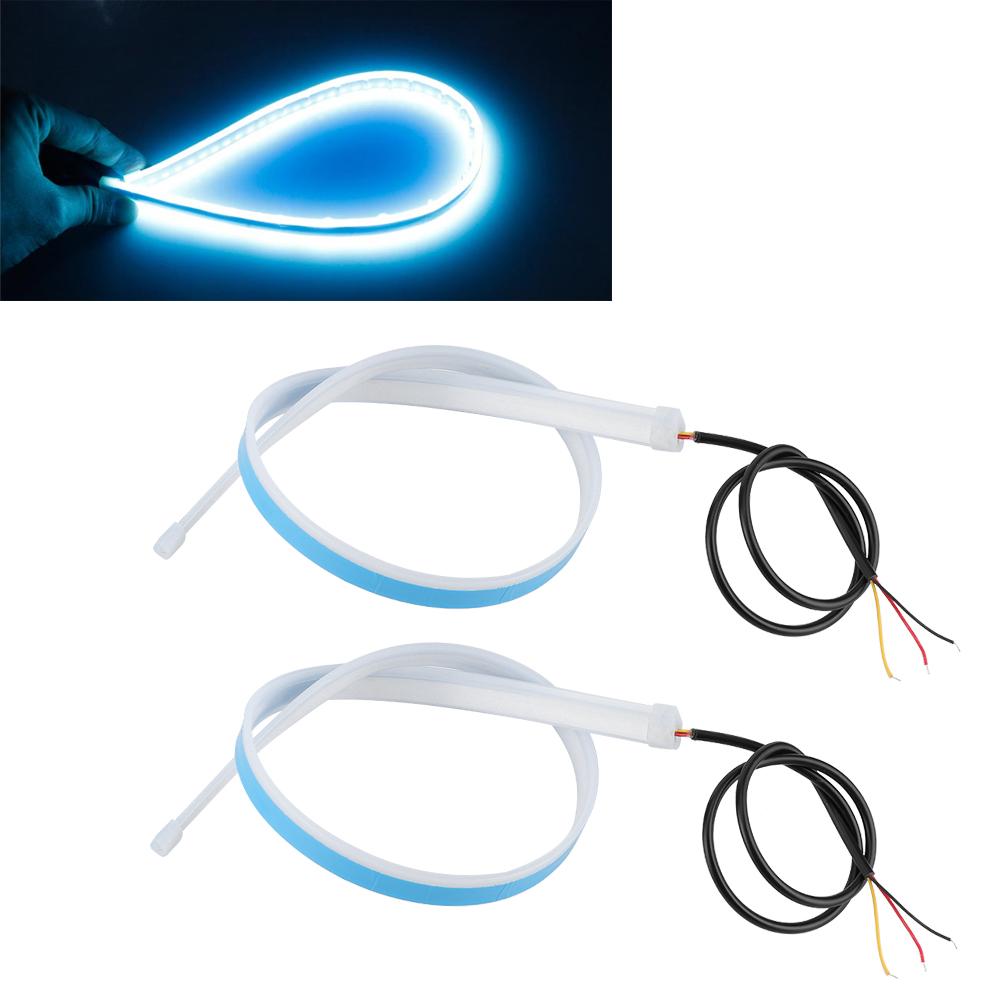2 יחידות אור יום LED פנס איתות גמיש סדרתי פס 60 ס"מ 23.6 אינץ'