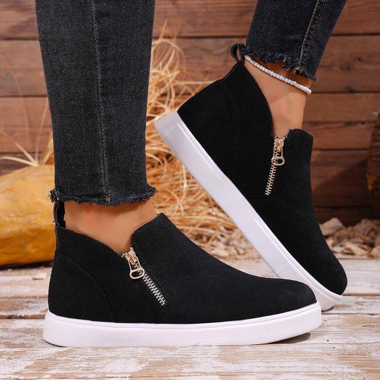 Damenschuhe in Übergröße mit hohem Schaft Herbst Winter Neu Bequem Mode Rutschfest Ballerinas Outdoor Höhenerhöhung Freizeitschuhe